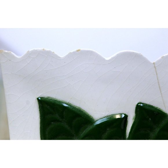 Vtg 1967 Hand Painted Ceramic Canister 6 pc Set Scalloped Edge Bird Fruit Flower - Picture 13 of 15